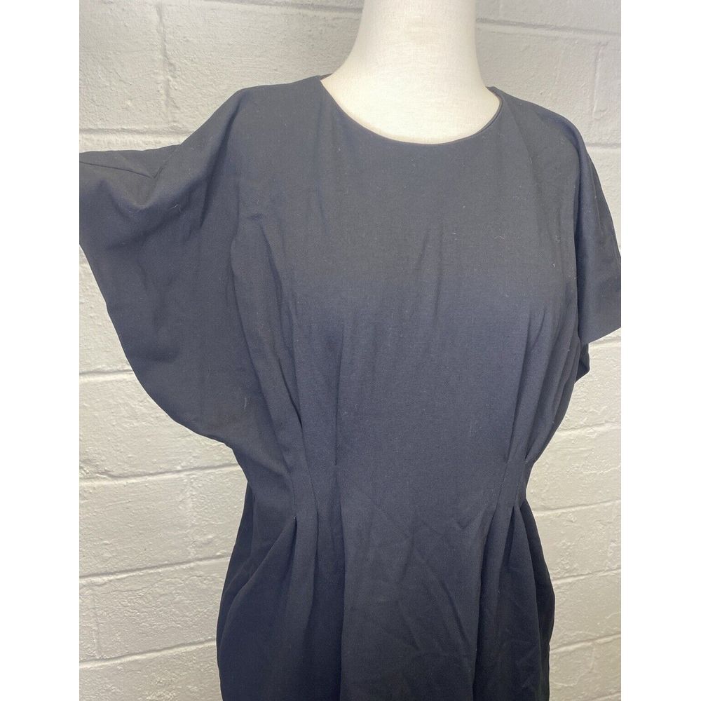 Lisa Perry Barneys Womens Maxi Dress Sz 12 Black Stretch Column‎ Pockets Career - Picture 3 of 11